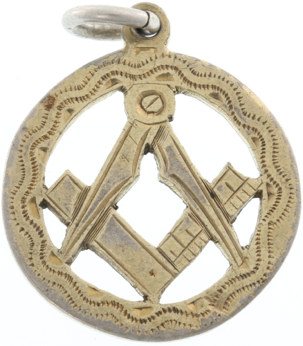 .925 Antique 1909 Birmingham Masonic Pendant