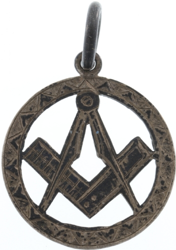 Antique Silver Masonic Pendant Antique Silver Masonic Pendant