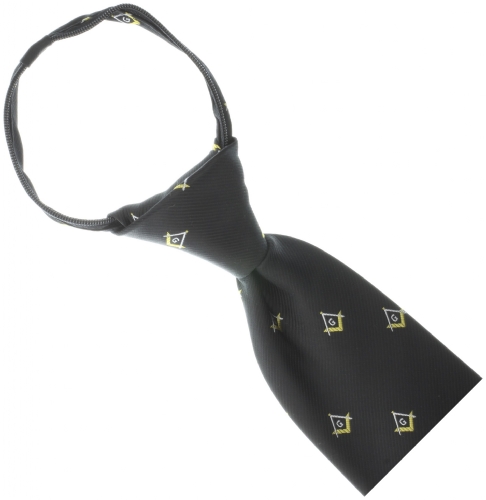 Black Square & Compass Zipper Tie Black Square & Compass Zipper Tie