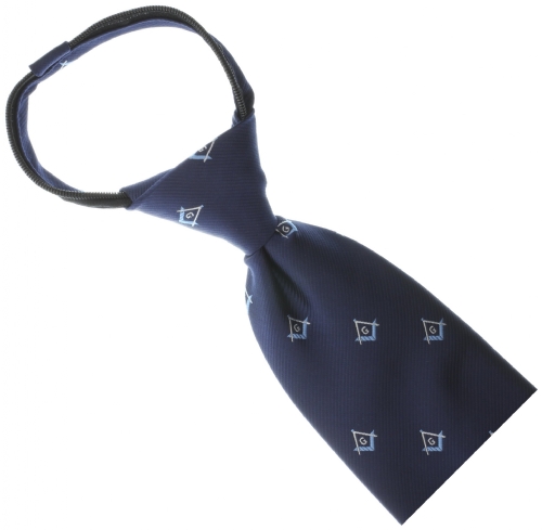 Navy Blue / Copen Square & Compass Zipper Tie Navy Blue / Copen Square & Compass Zipper Tie