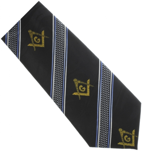 Black Diagonal Square and Compass Tie Black Diagonal Square and Compass Tie