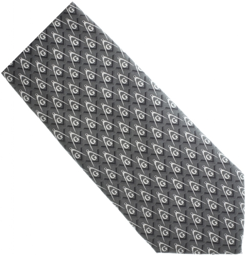 Gray / Black Silk Masonic Tie Gray / Black Silk Masonic Tie