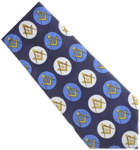 Masonic Blue Circle Pattern Tie