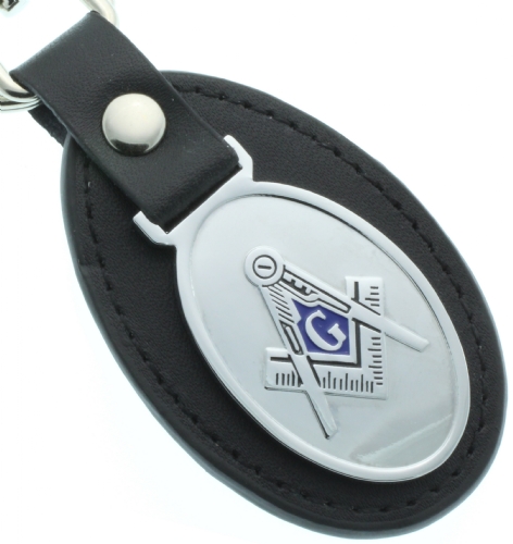 Leather Masonic Dual Hook Keychain