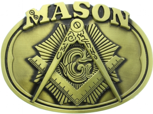 Gold Tone Masonic Belt Buckle