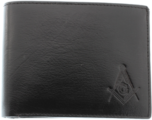 Black Buffalo Skin Leather Masonic Wallet Black Buffalo Skin Leather Masonic Wallet