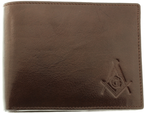 Brown Buffalo Skin Leather Masonic Wallet Brown Buffalo Skin Leather Masonic Wallet