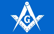 White/Blue Square & Compass Flag