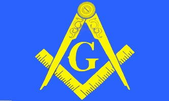 Yellow/Blue Square & Compass Flag