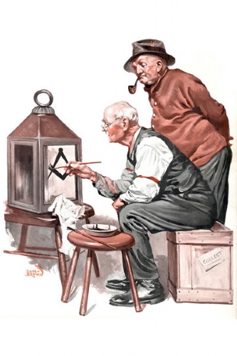 Masonic Lantern Postcard