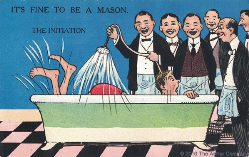 It's Fine to be a Mason. The Initiation Postcard