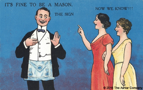 It's Fine to be a Mason. The Sign Postcard