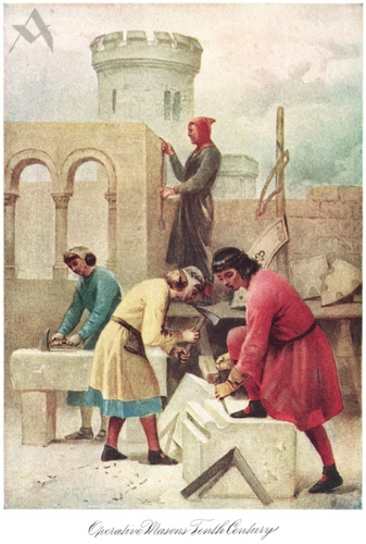 Operative Masons of the Tenth Century Print