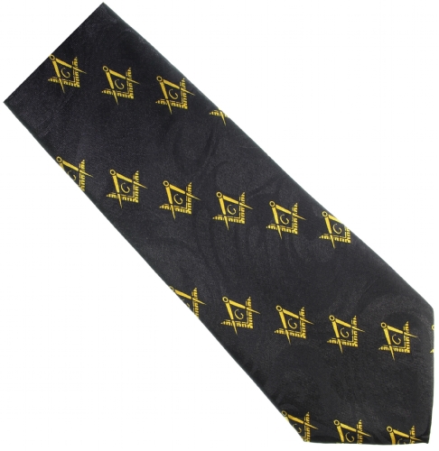 Small Square and Compasses Diagonal Pattern Tie Small Square and Compasses Diagonal Pattern Tie