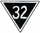 D-8 - The 32 in a triangle is for 32nd degree members of the Scottish Rite.