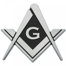 Square & Compass Chrome Emblem Model # 357513