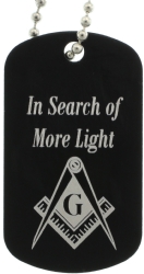 Black More Light Dog Tags Model # 357904