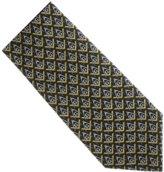 Black / Gold Pave Silk Masonic Tie Model # 358570