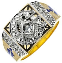 Jeweled Pave Super G Masonic Ring