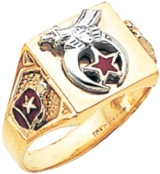 Square Top Custom Shriners Ring