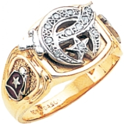 Jeweled Top Custom Shriners Ring