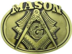 Gold Tone Masonic Belt Buckle Model # 361107