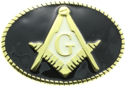 Black & Gold Masonic Belt Buckle Model # 361109