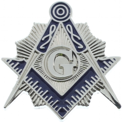 Silver Star Burst Square & Compass Pin Model # 361186