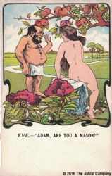 Adam & Eve - Are you a Mason Postcard Model # 361866