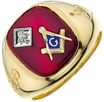 Jeweled Master Mason Ring