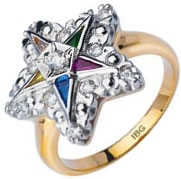 Jeweled Eastern Star Ring