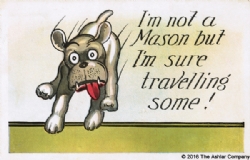 I'm not a Mason but I'm sure traveling some! Postcard Model # 363733