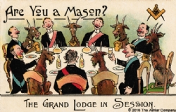 Are you a Mason? - The Grand Lodge in Session Postcard Model # 363741