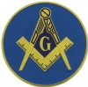 Blue Square & Compass Car Emblem Model # 357521