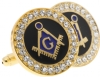 Gold Tone Jeweled Cufflinks Model # 361541