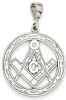 14k White Gold Large Masonic Pendant Model # 362109 14k White Gold Large Masonic Pendant Model # 362109